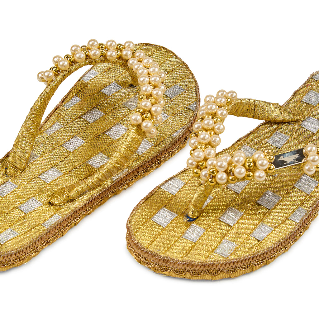 Golden Pearl handcrafted slipper
