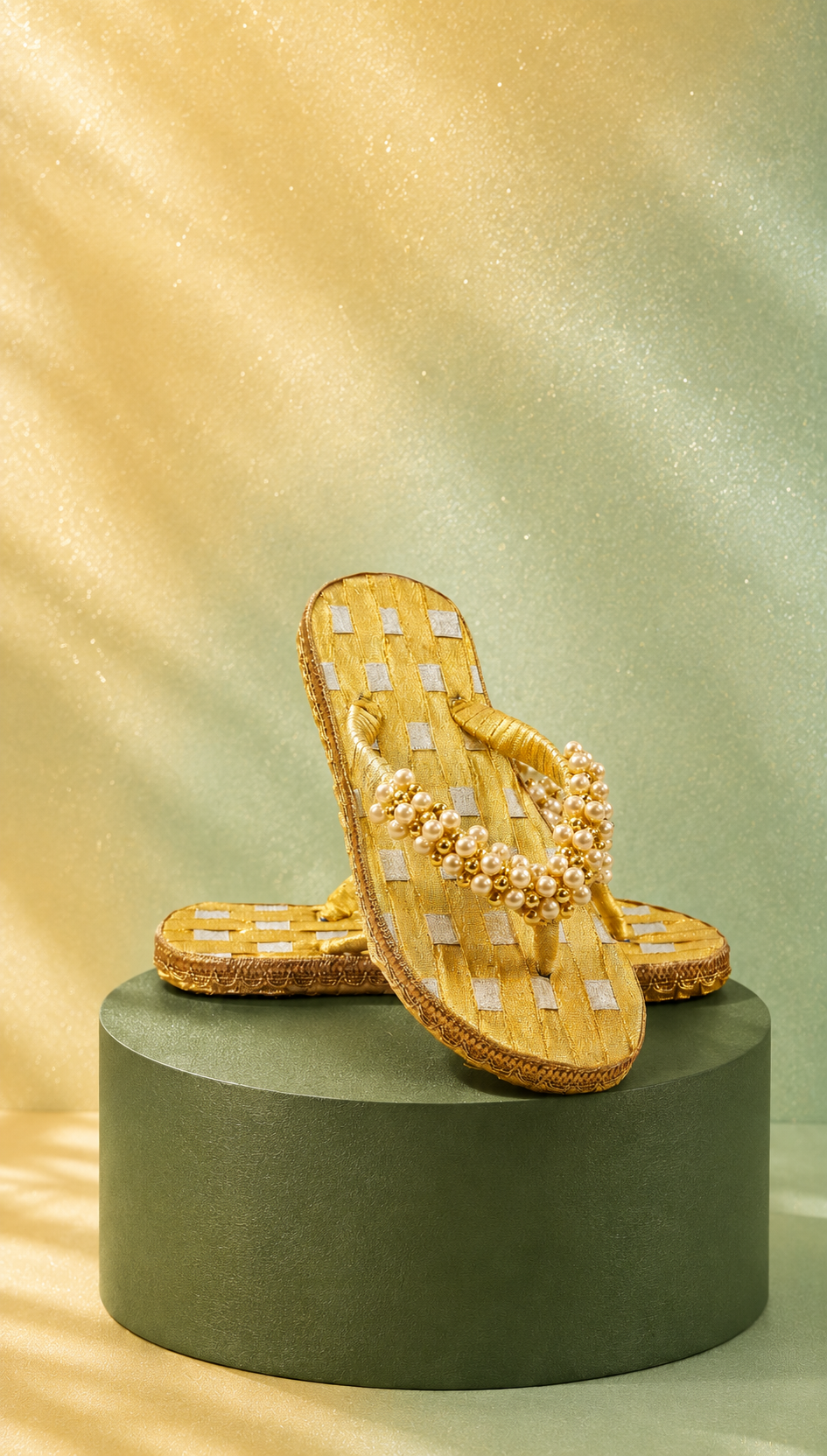 Golden Pearl handcrafted slipper